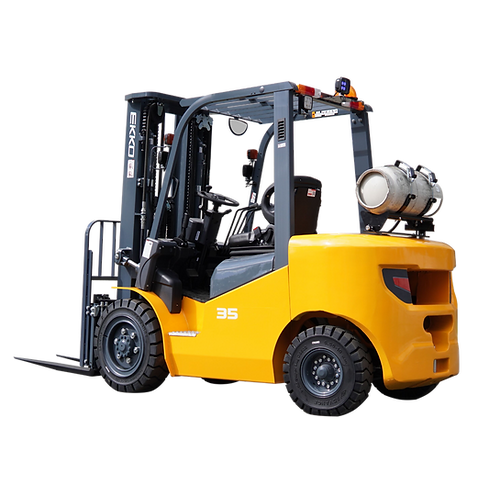 EKKO EK35LP High-Power Pneumatic Forklift (LPG) - 7000 lbs Capacity, 189-inch Lift Height, Ideal for Heavy-Duty Material Handling & Industrial Use