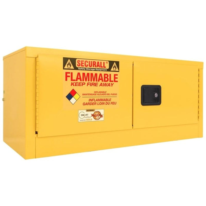 Securall 12 Gallon Wall Mountable Flammmable Storage, Self-Close Self-Latch Safe-T-Door