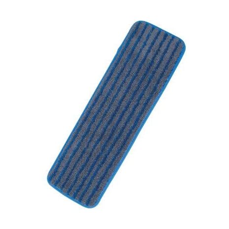 18" Heavy-duty microfiber mop pad with scrub strip, Blue