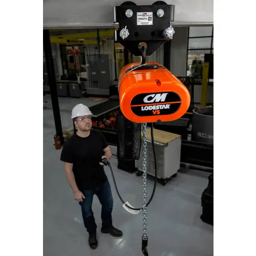 CM Lodestar VS Electric Chain Hoist, 3 Ton, 10’ Lift, .9-5.5 FPM, 115-1-60, 2-Step Control