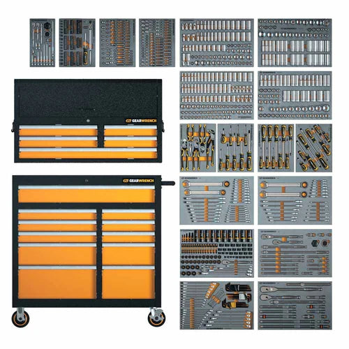 GEARWRENCH 873 Piece MEGAMOD Mechanics Tool Set in Premium Modular Foam Trays with Tool Storage
