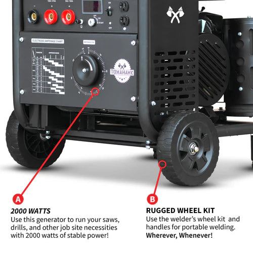 Tomahawk Power 210 Amp Engine Driven Welder Generator 2000 Watt 15 HP Gas Powered