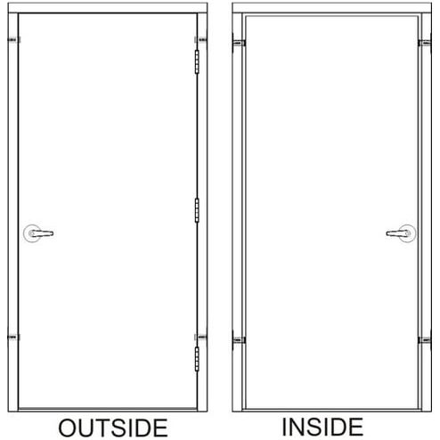Securall 42x 80 - 3 Hrs Fire Rated, Left Hand Reverse Prehung Steel Door with Rim-Style Exit (Panic) Hardware with Locking