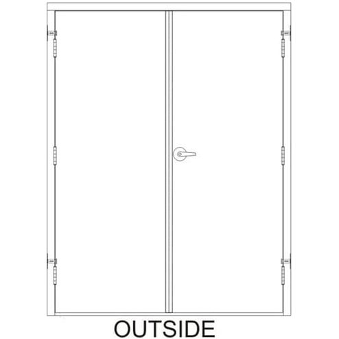 Securall 60x 80 - Right Hand Reverse Prehung Steel Door with Cylindrical Lever-Style Handle