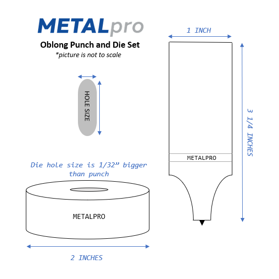 Metal Pro Oblong Punch And Die Set