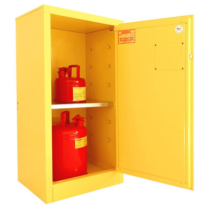 Securall 16 Gallon Flammable Storage Cabinet, Self-Close Self-Latch Safe-T-Door