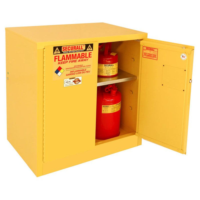 Securall A331 - 30 Gallon Flammable Storage Cabinet, Self-Close Self-Latch Safe-T-Door
