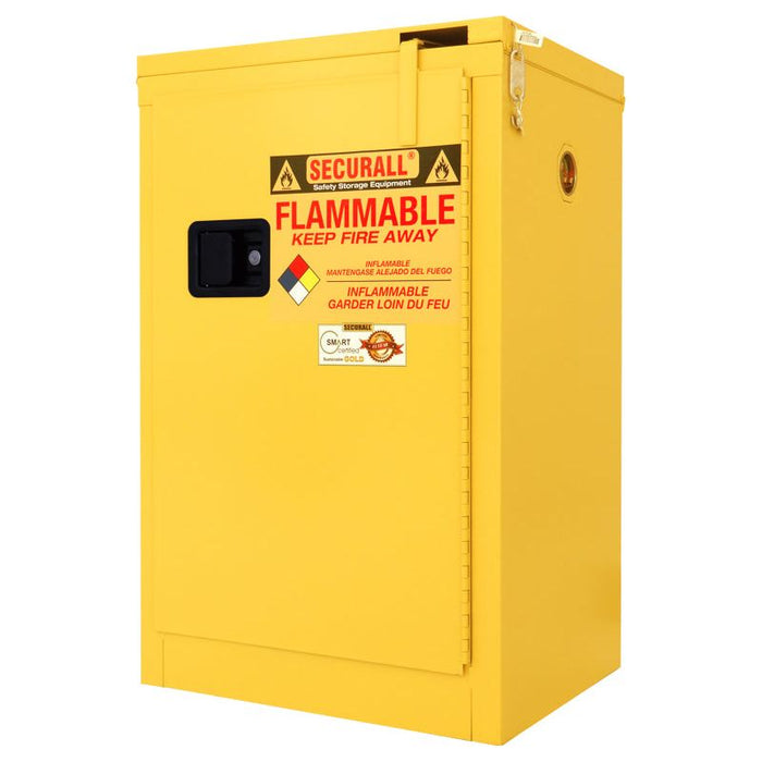 Securall Flammable Storage Cabinet - 12 Gallon Flammable Storage Cabinet, Self-Latch Standard Door