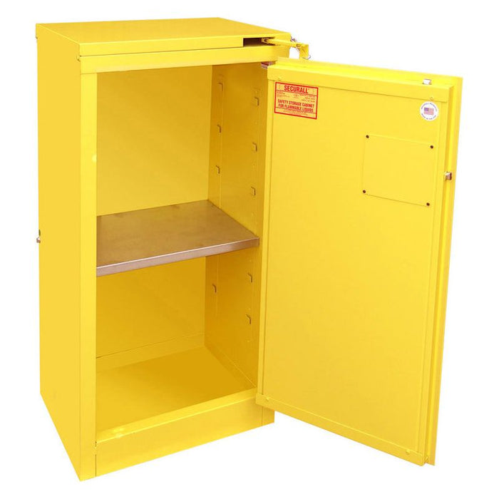 Securall 16 Gallon Flammable Storage Cabinet, Self-Close Self-Latch Safe-T-Door