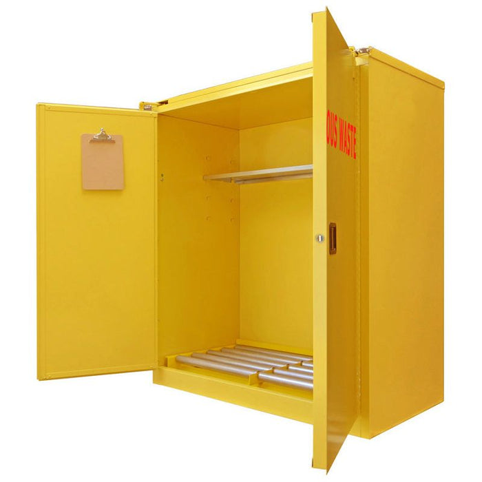 Securall 120 Gallon Hazardous Waste Storage, Self-Close Self-Latch Safe-T-Door