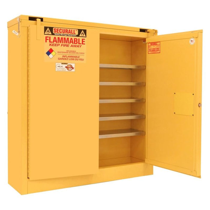 Securall 24 Gallon Wall Mountable Flammable Storage, Self-Latch Standard 2-Door
