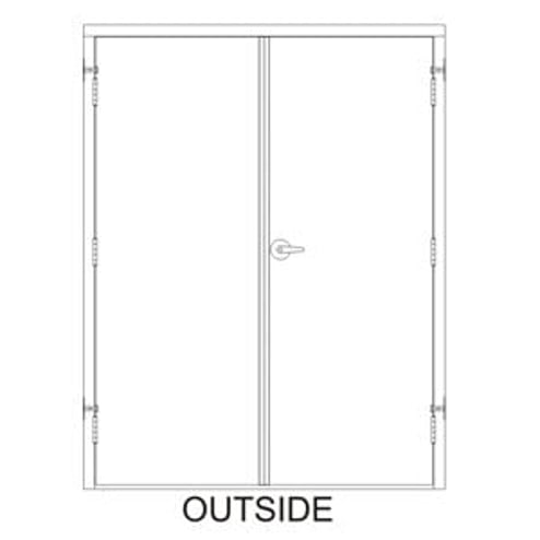 Securall 72x 84 - 3 Hrs Fire Rated, Right Hand Prehung Steel Door with Cylindrical Lever-Style Handle