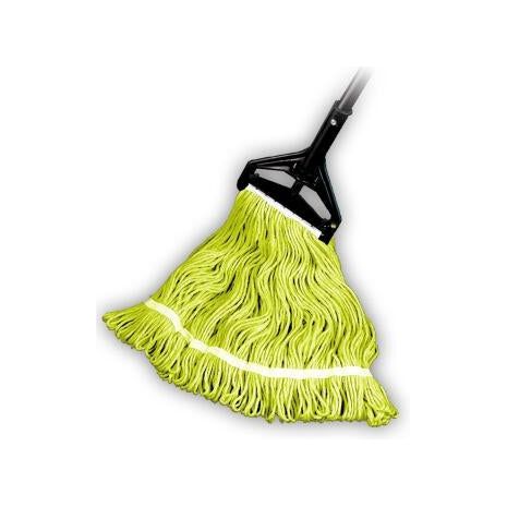 Looped End Wet Mop, Yellow, 1-1/4" headband, #24 Large